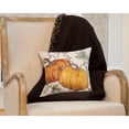 thumbnail image 2 of Rustic Pumpkin Crewel Embroidered Fall Pillow, 14 by 14-Inch 14"X14", 2 of 5