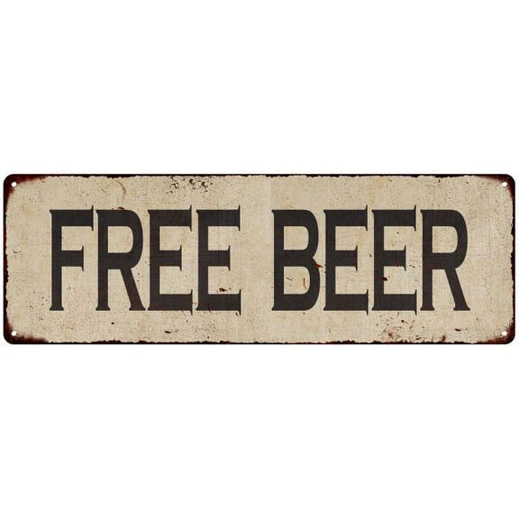 Free Beer Vintage Look Home Decor Farmhouse Metal Sign 6x18 206180071019
