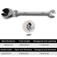 thumbnail image 2 of Ratcheting Wrench, Ratcheting Open End Wrench for Nuts, Double Open end Ratcheting Wrench Plum Bayonet Quick Ratchet Wrench for Tube Hose Oil Pipe Repairment, 2 of 9