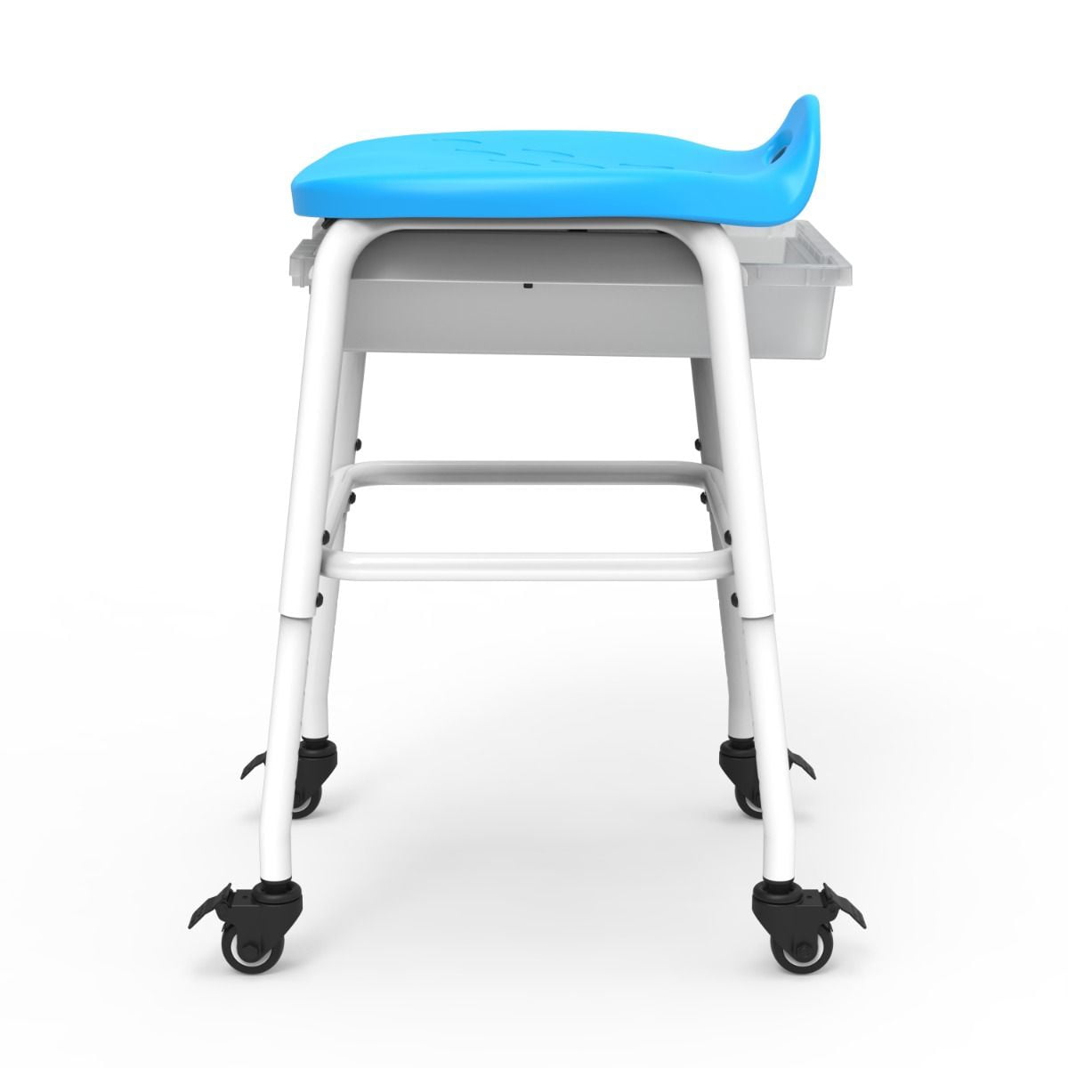 LUXOR MBS-STOOL-2 Adjustable-Height Stackable Classroom Stool with Wheels and Storage