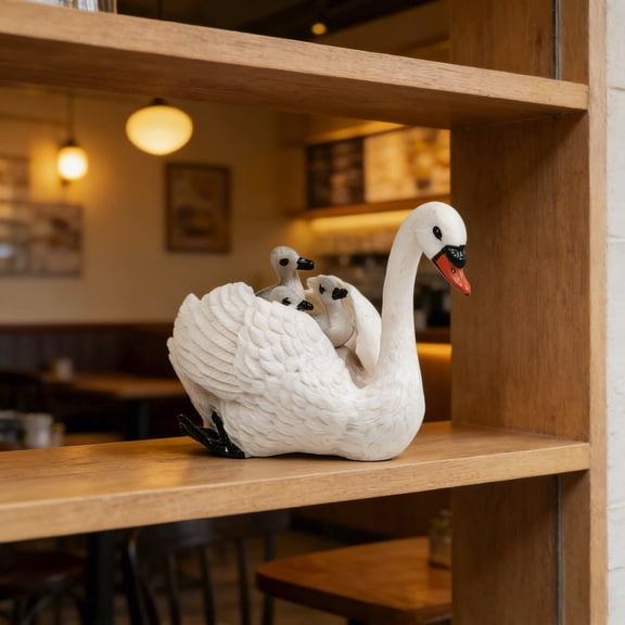 White Swan Ornament Outdoor White Swan Decoration Floating Swan Figurine Small Resin Garden Swan Decor for Garden Pond Yard Pool Park (3.15 *2.24 * 1.77Inch)