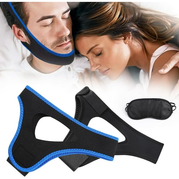 Breathable Adjustable Anti-Snoring Chin Strap, Keeps Mouth Shut All Night