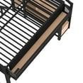 thumbnail image 4 of HICOMILA Queen Size Loft Bed with Storage Shelves and Built-in Wardrobe, Heavy-Duty Metal Loft Bed with Under-Bed Space, USB Ports and LED Lights, Black, 4 of 9