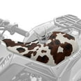 thumbnail image 2 of Renewold Waterproof ATV Seat Cover 25.2x10 Inch, Universal 4 Wheeler Seat Cover ATV Accessories Stretch Fit for Honda TRX250X/EX, Kawasaki Brute Force 750, Black Brown Cow Print, 2 of 7