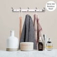 thumbnail image 3 of Gancho de pared Toallero simple de acero inoxidable Abrigo Albornoz Ropa Pather Toalla de té montada en la pared para baño Inodoro Familia 5 ganchos, 3 of 5