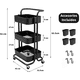 thumbnail image 2 of Carrito De Servicio 3 Niveles Metal Ruedas Auxiliar Multiuso, 2 of 8