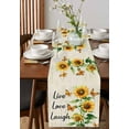 thumbnail image 3 of Table Runner Dresser Scarf 13 x 36 Inch Live Love Laugh Sunflower Farmhouse Floral Butterfly Vintage Table Runners Non-Slip Heat Kitchen Dining Table Decor for Indoor Outdoor Home Party Decoration, 3 of 7