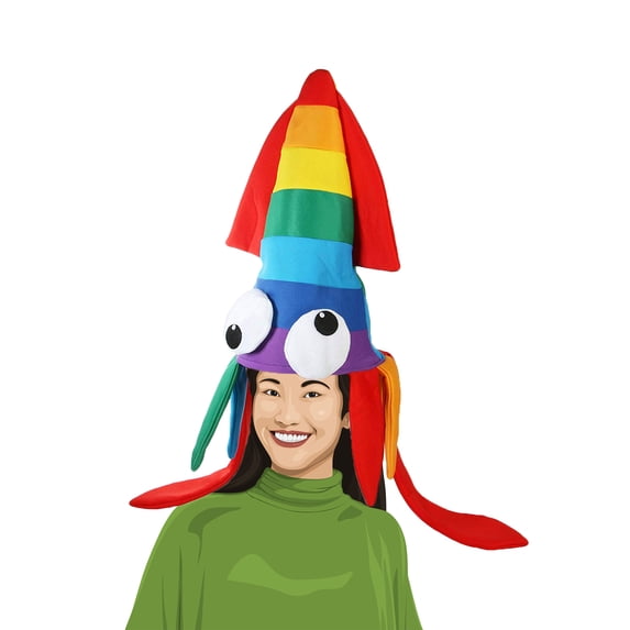 Christmas Xmas Funny Multicolor Squid Octopus Hat Halloween Party Hat Fancy Dress Costume One Size