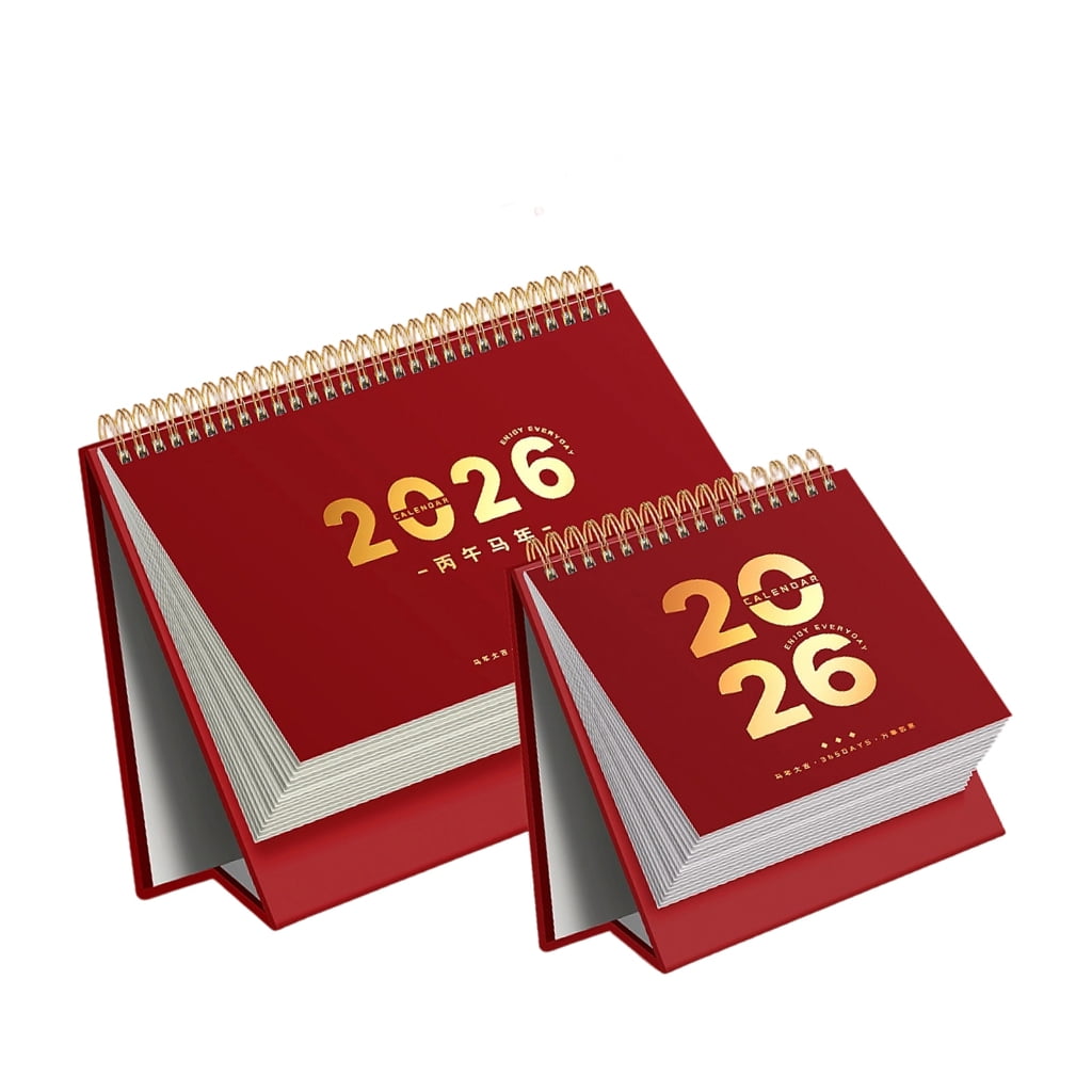 2026 Mini Wire Binding Calendar Standing Flip Small Desktop Calendar Memo Decors