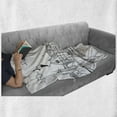thumbnail image 6 of Switzerland Soft Flannel Fleece Blanket, Sketch Style Zurich Town with Bridge and Famous Buildings Monochrome, Cozy Plush for Indoor and Outdoor Use, 60" x 80", Charcoal Grey White, by Ambesonne, 6 of 6