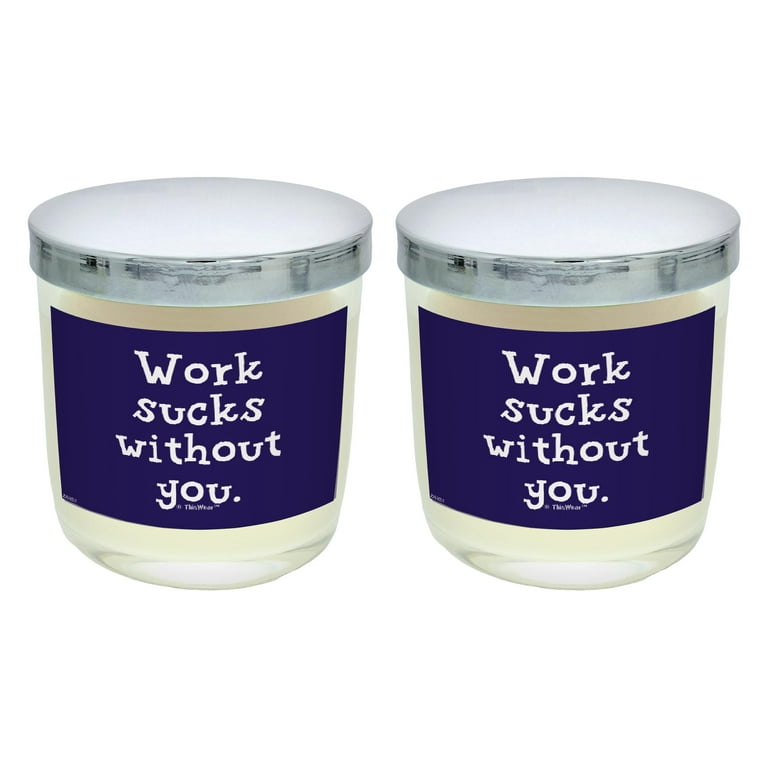 ThisWear Retirement Gift for Coworker Work Sucks Without You 2-Pack  Aromatherapy Candle Set Apple
