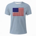 thumbnail image 3 of TOWED22 4th of July Shirts for Men American Flag Patriotic T-Shirt Independence Day Graphic Tee Tops Light Blue,XXL, 3 of 5