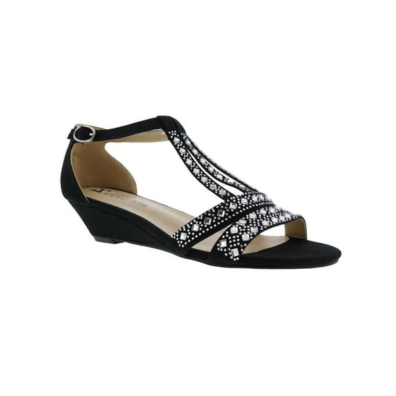 Bellini Laaris Women Wedge Sandals In Black Microsuede