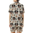 thumbnail image 3 of Lotusprinthandmade Bernese Mountain Dog All-over Print Satin Short-Sleeve Pajamas Set (No Pocket) (L), bernese mountain dog pajamas, dog lover pajama set, 3 of 7