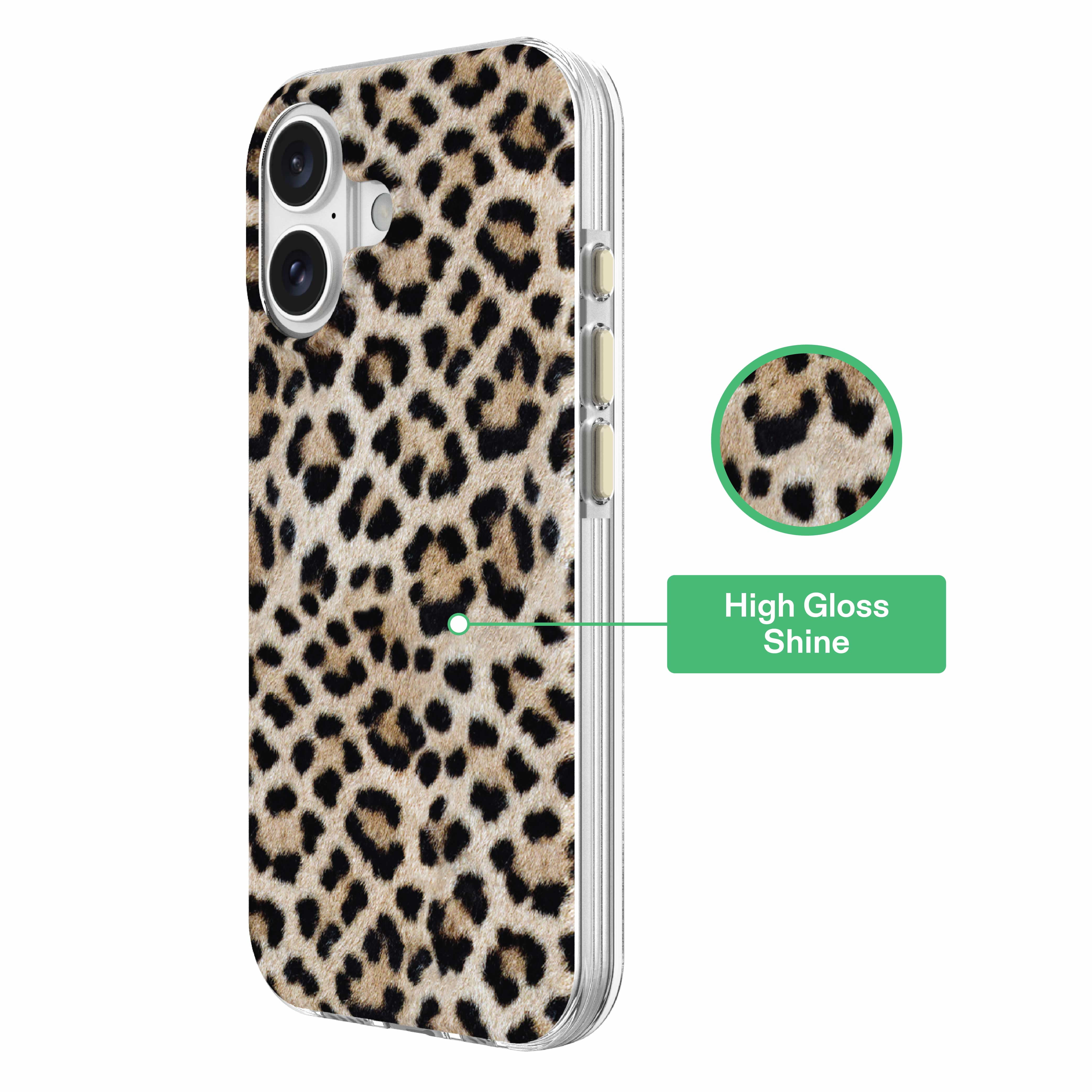 onn Phone Case for iPhone 17, MagSafe Compatible - Cheetah Print