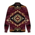 thumbnail image 4 of Olyvenn Sherpa Jacket Men Lapel Aztec Ethnic Winter Coats Heavyweight Ethnic Print Fleece Sherpa Lined Warm Jacket Coat Wine 6, 4 of 8