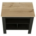 thumbnail image 5 of Kitchen Island with Three Concealed Shelves, 40.5" Wide Rustic Style Mobile Kitchen Cart in Black/Light Oak/Multicolor, 5 of 8