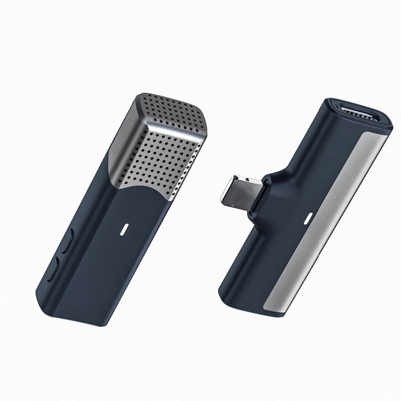 Wireless Lavalier Microphone with Charging Case, Noise Cancellation, Real-Time Monitoring & Reverb, Clip-on Mic for Short Video Interview Live Stream, Plug & Play for iPhone Android Camera Vlog