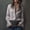 Gray womens fall winter tops a1, variant on Women's Fall Winter V Neck Long Sleeve Ruffle Zip Open Front Blouse Casual Solid Basic Tunic Tops for Women Trendy Cute Comfy Business Work Clothes, Black 2XL