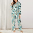 thumbnail image 2 of KLL Colorful Dog Print Women's Long Sleeve Pajamas with Pants Sleepwear Loungewear 2 Set-X-Large, 2 of 7