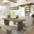 thumbnail image 3 of LNC 5-Light Wood and Black Farmhouse Rectangular Kitchen Island Chandelier, 3 of 13
