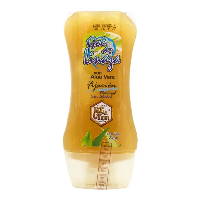 Gel Capilar De Linaza Con Aloe Vera 240 G LA TIA TRINI con Aloe Vera Fijación Natural Sin Alcohol