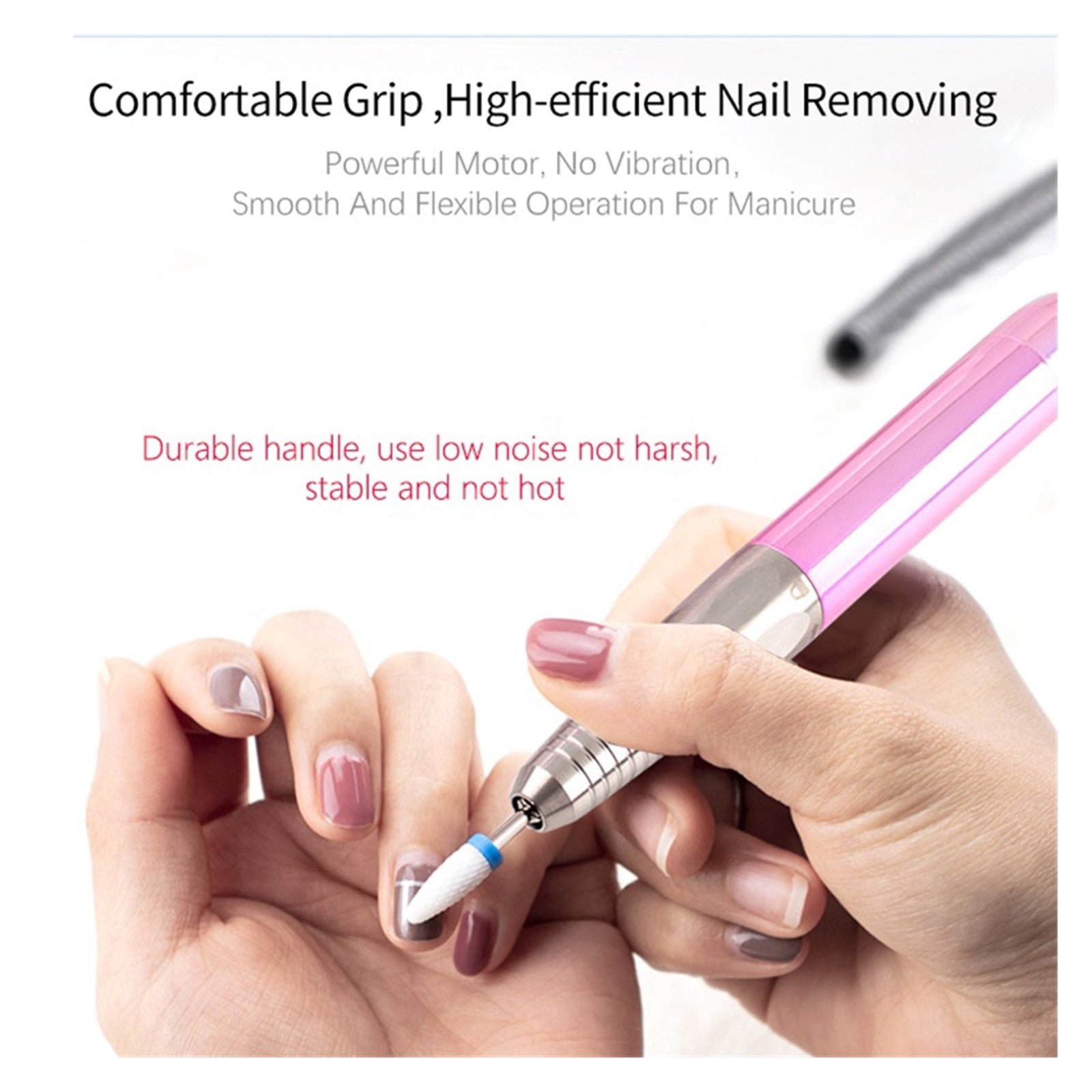Heart Shape Electric Nail Drill, 35000RPM Nails Milling Cutter, Wireless Pedicure Grinder, Rechargeable Nail Drilling Machine ,Low Noise