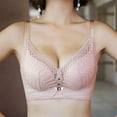 thumbnail image 2 of Sports Bras for Women Padded Ladies Comfortable Breathable No Underwire Lace Push up Bra Woman Underwear V-Neck Padded Bra Feature Hook and Eye Closure Full-Figure Bra Style Y-587 , Pink-a 36, 2 of 8