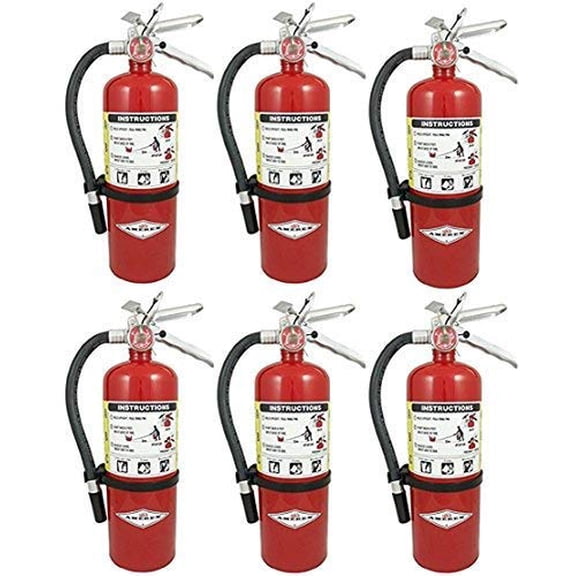 Amerex B402, 5lb ABC Dry Chemical Class Fire Extinguisher, with Wall Bracket, 6-pack