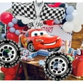 thumbnail image 5 of Cymylar 5Pcs Lightning Car, Racing Tire, Flag Foil Mylar Balloon, Racing Birthday Party Decoration, 5 of 5