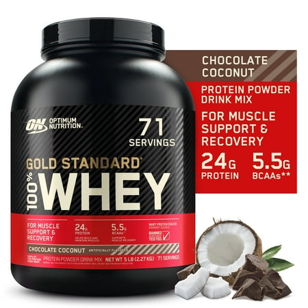 Optimum Nutrition, Gold Standard 100% Whey Protein Powder, Chocolate Coconut, 5 lb, 71 Servings