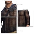 thumbnail image 5 of Men Hollow See Through Top Men See Through Knit Top Men Hollow See Through Undershirt Men Hollow See Through Top Lightweight Grid Pure Color Breathable Long Sleeve Knit Undershirt ANGGREK Otros, 5 of 5