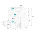 thumbnail image 6 of DECMAY White LED Nightstand with 2 Drawers - Adjustable Remote-Controlled Light Strip, 88LBS Capacity MDF Bedside Table for Bedroom/Living Room, 6 of 11