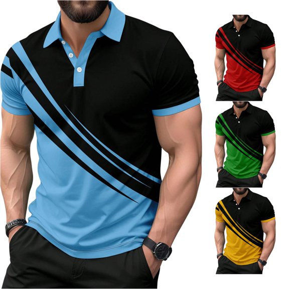 XIYON Mens T Shirts Men's Color Block T Shirt Comfortable Casual Short Sleeve Tee Soft Breathable Fit Stylish Design For Everyday Wear Beach Vacation