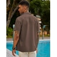 thumbnail image 5 of COOFANDY Mens Short Sleeve Cuban Guayabera Shirt Linen Cotton Beach Button Down Shirts, 5 of 6