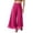 13# Hot Pink, variant on Women Flowy Chiffon Wide Leg Split Palazzo Pants High Waist Sheer Layered Trousers Lightweight Ankle Pants White XL