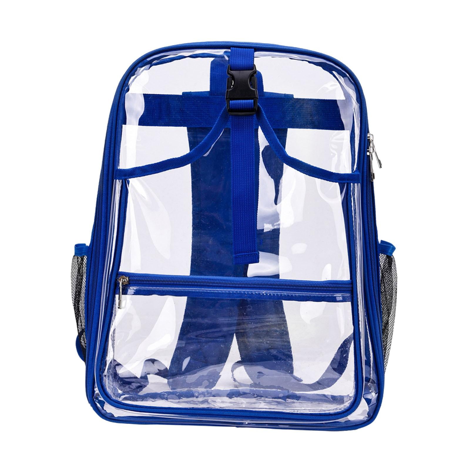 funtasica Tennis Backpack ,Racket Bags ,PVC, Lighweight Clear Large Capacity Unisex Gym Badminton Bag Tennis Rucksack for Men and Women Blue