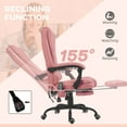 thumbnail image 4 of Vinsetto 7-Point Vibrating Massage Office Chair Computer Chair with Lumbar Support, Footrest, Reclining Back, Adjustable Height, Pink, 4 of 9