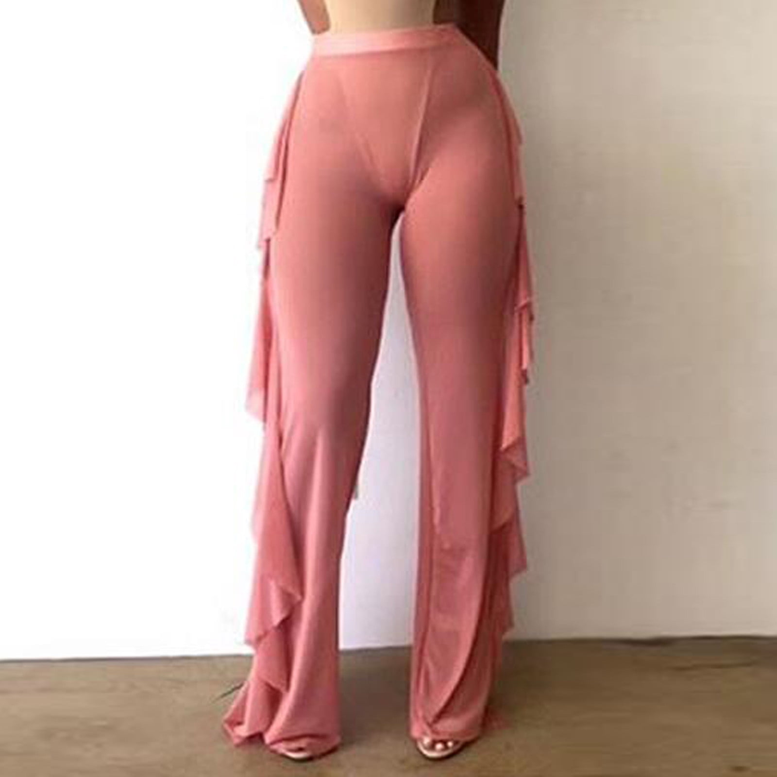 Yoga Pants With Ruffle Bottoms