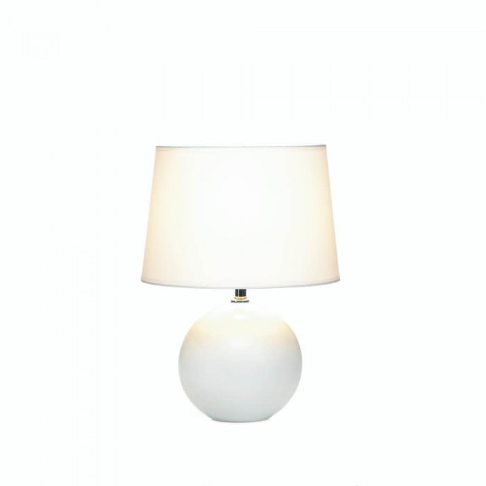 White Round Base Table Lamp Com, Round Table Lamp White