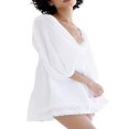 thumbnail image 4 of Femmes Été Casual Mini Robe Couleur Unie Coupe Basse Robe de Mode, 4 of 9