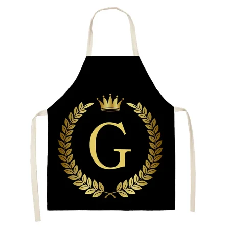 

Black and Gold Crown Pattern Kitchen Apron Family Restaurant Children Adult Anti-dirty Apron Men Women Home Cleaning Tools