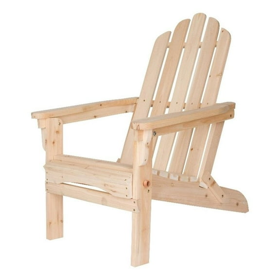 Pemberly Row Traditional Cedar Wood Folding Adirondack Chair in Beige