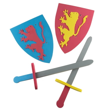 Foam Sword for Kids, Foam Sword and Shield Armor Pretend Playset, 2 Swords and 2 Shields for Boys and Girls by Hey! (Best Metal To Make Swords)
