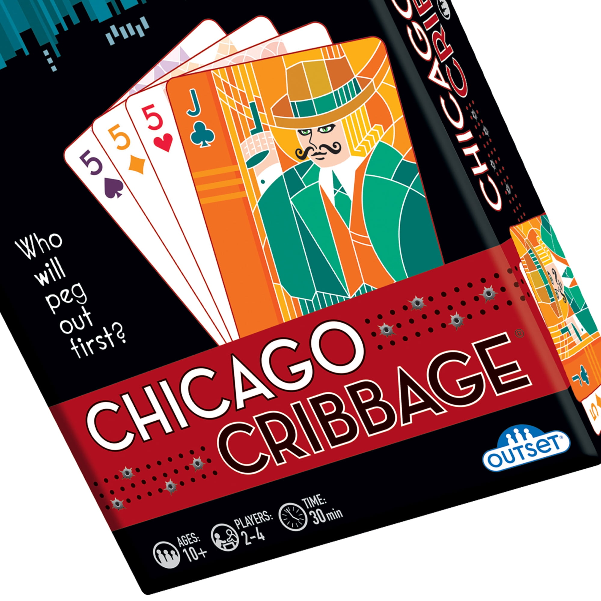 Chicago Cribbage - Expansion Card Set, Outset Media, Adds 7 Cards To Your Existing Cribbage Game Set, Ages 10+, 30 Min
