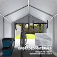 thumbnail image 3 of 7' x 5' Portable Outdoor Storage Shed, Waterproof PE Fabric Bike Tent with Galvanized Steel Frame, Roll-up Door, Light Grey Garden Tent for Patio, Backyard, and Garage, 3 of 7