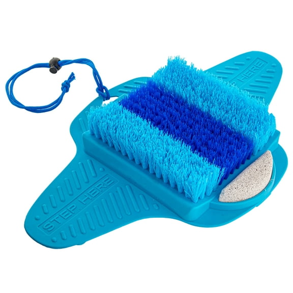 Shower Foot Scrubber Cleaner With Pumice Stone - Non Slip Suction Cup - Smooths, Exfoliates & Massages your Feet Without Bending in the Shower or Bathtub