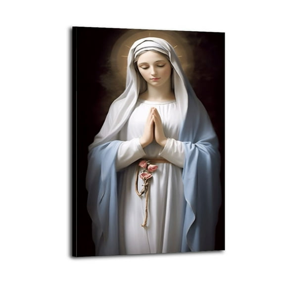 Mother Of Jesus, Our Lady of Guadalupe Poster Wrapped Wooden Frame Wall Decor,Made in USA,Canvas Wall Art for Living Room,Bedroom,Office,Ready to Hang