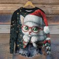 thumbnail image 2 of asdoklhq Christmas Plus Size Sweaters for Women's Round Neck Printed Hoodie Long Sleeved Top Multicolor 3X, 2 of 4
