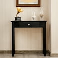 thumbnail image 4 of Gymax Table Console avec Tiroir pour Entrée Couloir Table d'Appoint en Bois Noir, 4 of 10